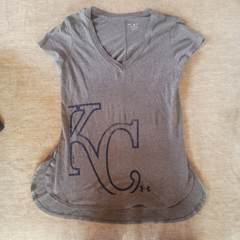Under Armour Kansas City Royals MLB Heatgear Tee‎ Shirt Women's SM Gray